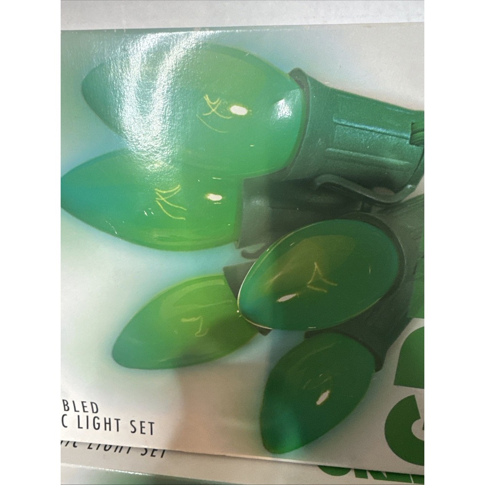 Seasonal Specialties 25 Green CERAMIC OUTDOOR Christmas Light Sets 1996 (2) - Picture 2 of 11